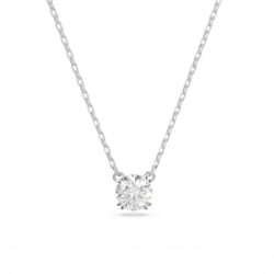 Swarovski - Stilla pendant, Round cut, White, Rhodium plated