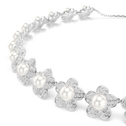 Swarovski - Ariana Grande x Swarovski choker, Crystal pearl, Round cut, White, Rhodium plated - Bilde 5