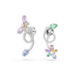 Swarovski - Ariana Grande x Swarovski drop earrings with ear jacket, Mixed cuts, Dragonfly, Flower,