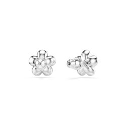 Swarovski - Ariana Grande x Swarovski stud earrings, Crystal Pearl, Round cut, Flower, White, Rhodiu - Bilde 3