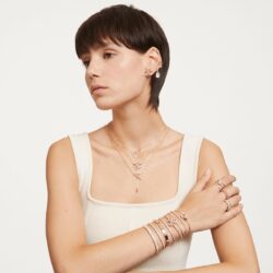 Swarovski - Str: L - Matrix Tennis bracelet, Round cut, White, Rose gold-tone plated - Bilde 2