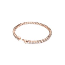 Swarovski - Str: L - Matrix Tennis bracelet, Round cut, White, Rose gold-tone plated - Bilde 4