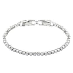 Swarovski - Imber Emily Tennis bracelet, Round cut, White, Rhodium plated
