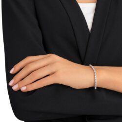 Swarovski - Imber Emily Tennis bracelet, Round cut, White, Rhodium plated - Bilde 2