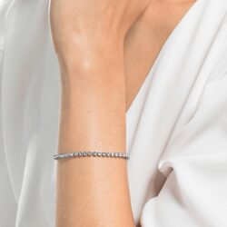 Swarovski - Imber Emily Tennis bracelet, Round cut, White, Rhodium plated - Bilde 6
