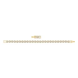 Swarovski - Una Angelic bracelet, Round cut, Pavé, Medium, White, 18K gold finish - Bilde 3