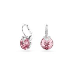Swarovski - Bella V drop earrings, Round cut, Pink, Rhodium plated - Bilde 2