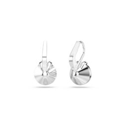 Swarovski - Bella V drop earrings, Round cut, Pink, Rhodium plated - Bilde 3