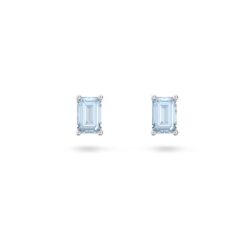 Swarovski - Chroma stud earrings, Cushion cut, Blue, Rhodium plated - Bilde 3