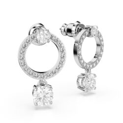 Swarovski  - Constella Round Drop White Crystal Earrings