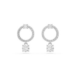 Swarovski  - Constella Round Drop White Crystal Earrings - Bilde 3
