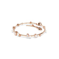 Swarovski - Constella Tennis bracelet, Crystal pearl, Round cuts, White, Rose gold-tone plated - Bilde 2