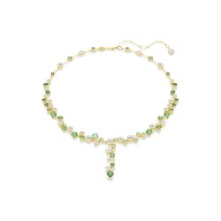 Swarovski - Constella Y necklace, Mixed cuts, Green, Gold-tone plated