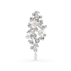 Swarovski - Constella brooch, Crystal pearl, Round cut, White, Rhodium plated