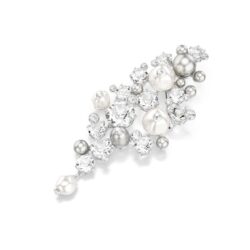 Swarovski - Constella brooch, Crystal pearl, Round cut, White, Rhodium plated - Bilde 3