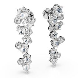 Swarovski - Constella drop earrings, Mixed cuts, White, Rhodium plated - Bilde 2