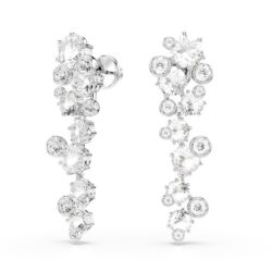 Swarovski - Constella drop earrings, Mixed cuts, White, Rhodium plated - Bilde 4