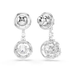 Swarovski - Constella drop earrings, Round cut, Dancing stone, White, Rhodium plated - Bilde 3