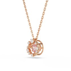 Swarovski - Constella pendant, Round cut, Dancing stone, Pink, Rose gold-tone plated - Bilde 3