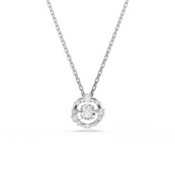 Swarovski - Constella pendant, Round cut, Dancing stone, White, Rhodium plated