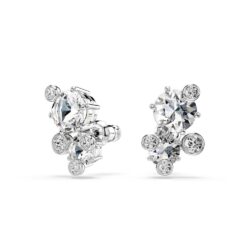 Swarovski - Constella stud earrings, Round cut, White, Rhodium plated - Bilde 2