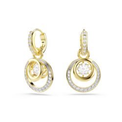 Swarovski - Hyperbola drop earrings, Round cut, White, Gold-tone plated - Bilde 2
