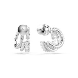 Swarovski - Hyperbola hoop earrings, Round cut, Mini, White, Rhodium plated - Bilde 2