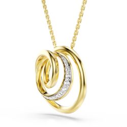 Swarovski - Hyperbola necklace, Round cut, White, Gold-tone plated - Bilde 2