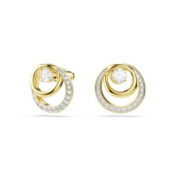 Swarovski - Hyperbola stud earrings, Round cut, White, Gold-tone plated - Bilde 3