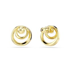 Swarovski - Hyperbola stud earrings, Round cut, White, Gold-tone plated - Bilde 4
