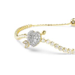 Swarovski - Idyllia bracelet, Mixed cuts, Heart with arrow, White, Gold-tone plated - Bilde 2