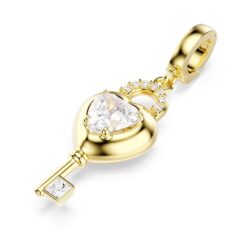Swarovski - Idyllia charm, Mixed cuts, Heart with key, White, 18K gold finish - Bilde 2