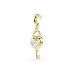 Swarovski - Idyllia charm, Mixed cuts, Heart with key, White, 18K gold finish - Bilde 3