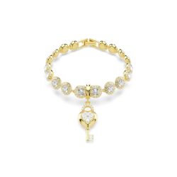 Swarovski - Idyllia charm, Mixed cuts, Heart with key, White, 18K gold finish - Bilde 5