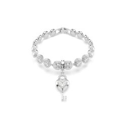 Swarovski - Idyllia charm, Mixed cuts, Heart with key, White, Rhodium plated - Bilde 4
