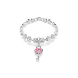Swarovski - Idyllia charm, Mixed cuts, Heart with key, White, Rhodium plated - Bilde 5