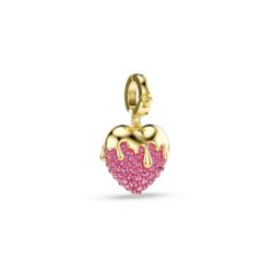 Swarovski - Idyllia charm, Round cut, Heart, Pink, 18K gold finish - Bilde 3