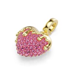Swarovski - Idyllia charm, Round cut, Heart, Pink, 18K gold finish - Bilde 4