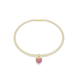 Swarovski - Idyllia charm, Round cut, Heart, Pink, 18K gold finish - Bilde 5
