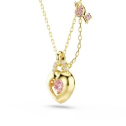 Swarovski - Idyllia pendant, Mixed cuts, Heart, Key, Pink, Gold-tone plated - Bilde 2