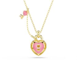 Swarovski - Idyllia pendant, Mixed cuts, Heart, Key, Pink, Gold-tone plated - Bilde 3