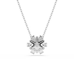 Swarovski - Idyllia pendant, Mixed cuts, Snowflake, White, Rhodium plated - Bilde 3