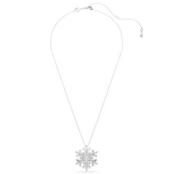 Swarovski - Idyllia pendant and brooch, Mixed cuts, Snowflake, White, Rhodium plated - Bilde 4