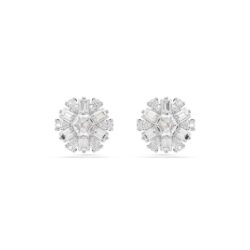Swarovski - Idyllia stud earrings, Mixed cuts, Snowflake, White, Rhodium plated - Bilde 2