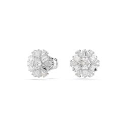 Swarovski - Idyllia stud earrings, Mixed cuts, Snowflake, White, Rhodium plated - Bilde 4