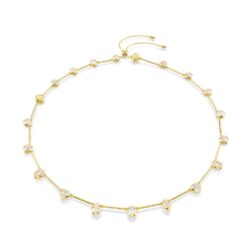 Swarovski - Imber Tennis necklace, Magnetic closure, Mixed cuts, White, Gold-tone plated