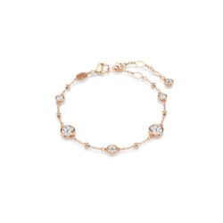 Swarovski - Imber bracelet, Round cut, White, Rose gold-tone plated