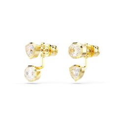 Swarovski - Imber earring jackets, Asymmetrical design, Mixed cuts, White, Gold-tone plated