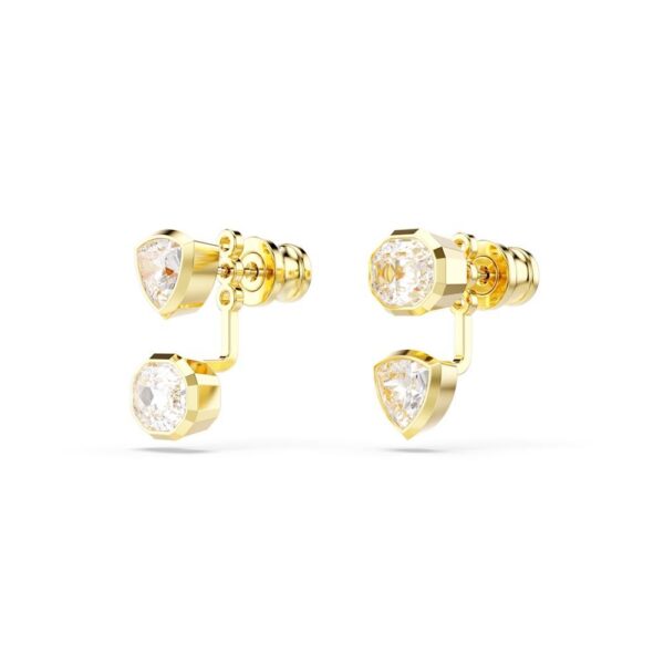 Swarovski - Imber earring jackets, Asymmetrical design, Mixed cuts, White, Gold-tone plated