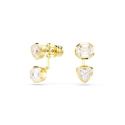 Swarovski - Imber earring jackets, Asymmetrical design, Mixed cuts, White, Gold-tone plated - Bilde 4